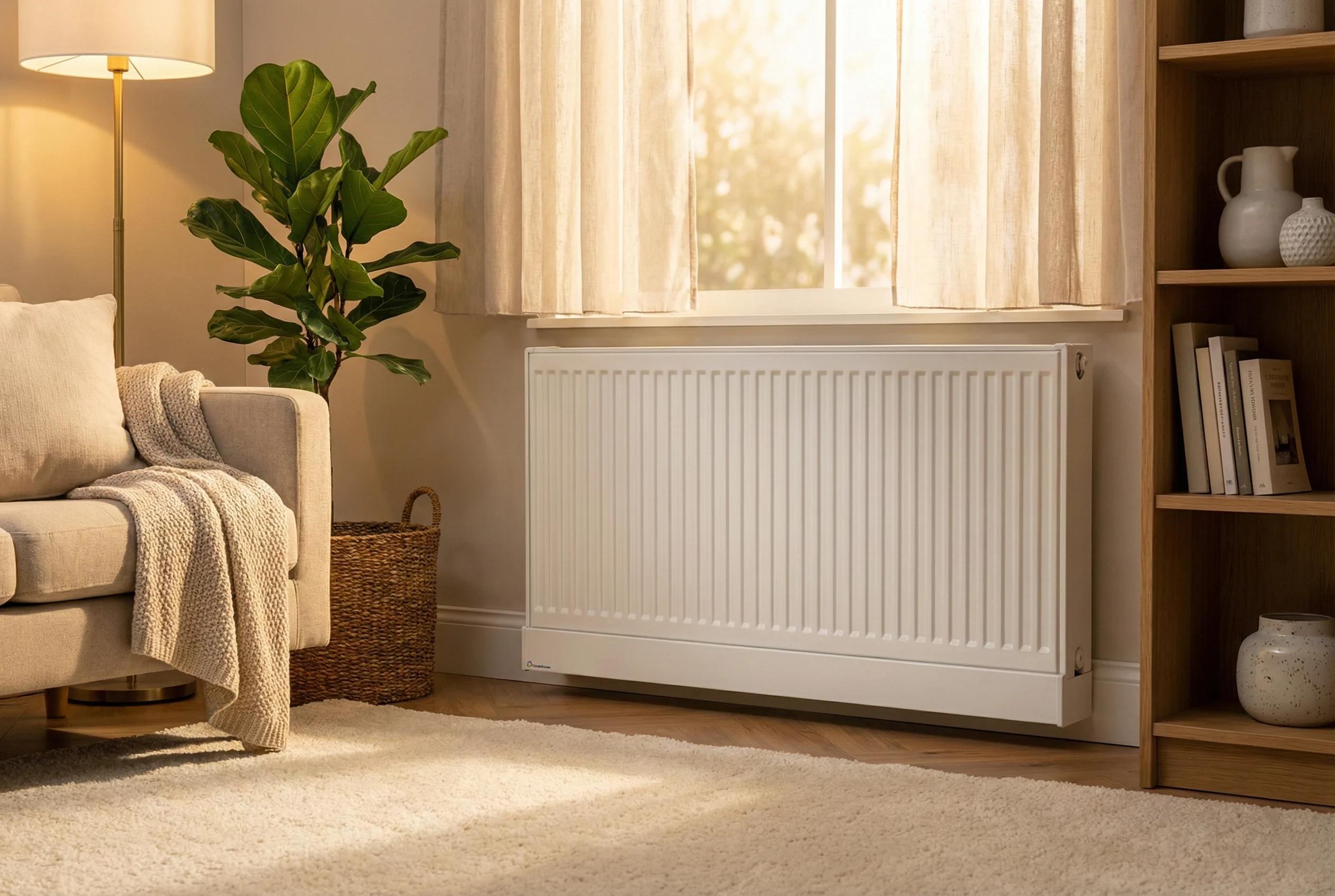 Radiator in een woonkamer